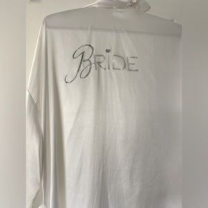 O/S rhinestone satin bridal robe